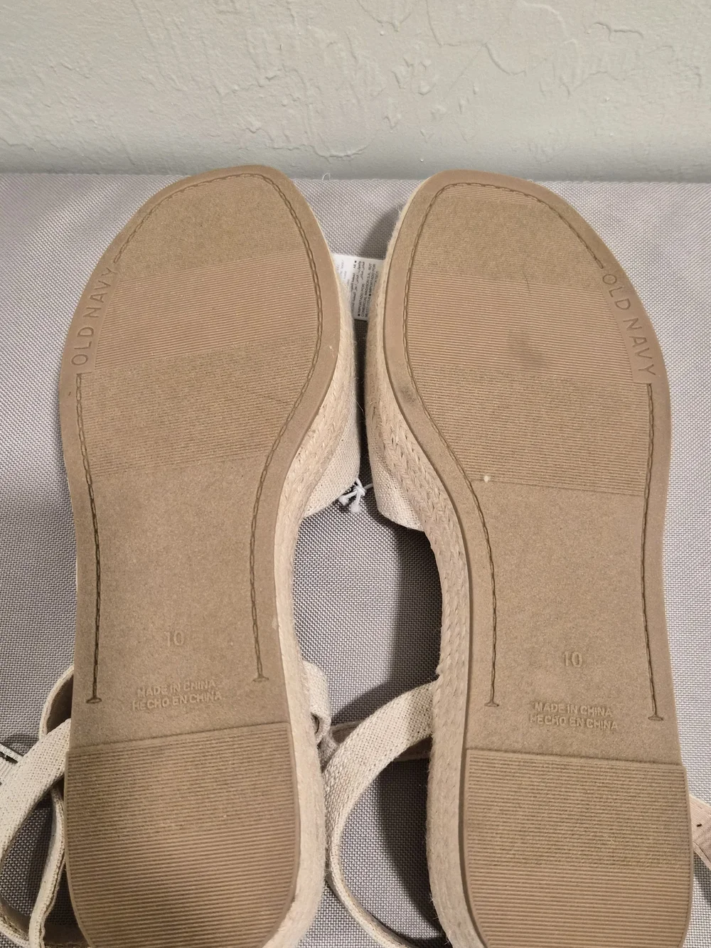 Old Navy Women's Beige Cream Espadrille Wedge Sandals